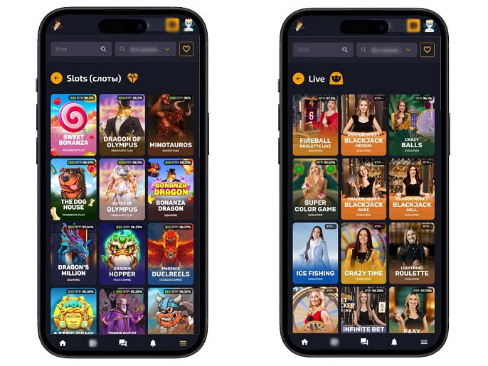 Выбор слотов