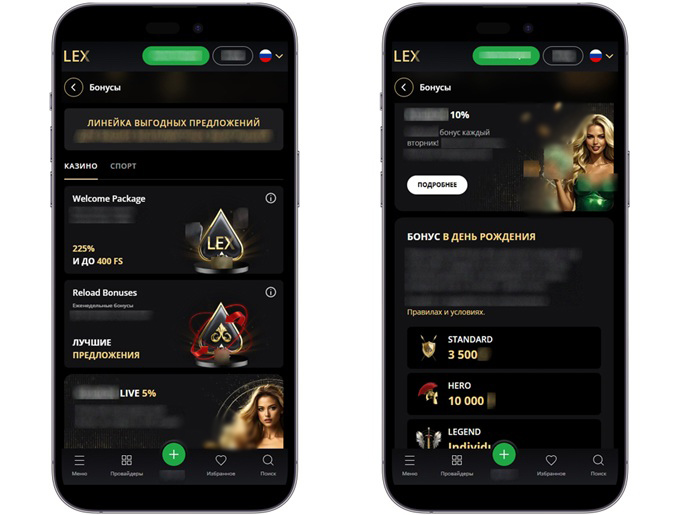 Раздел с бонусами