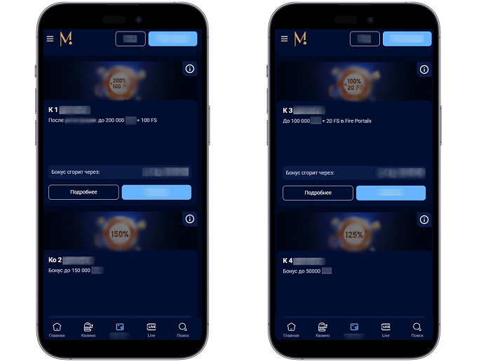 Бонусы в казино Метелица